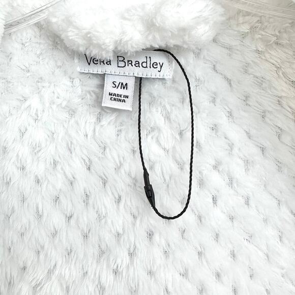 Vera Bradley Plush Fleece Long Spa Bathrobe with Decorative Trim Cozy Comfort - Picture 9 of 10